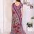 Handloom linen cotton zari border digital printed saree  with attached blouse