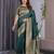 Green elegant zari woven banarasi silk sarees with attached blouse