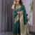 Green elegant zari woven banarasi silk sarees with attached blouse
