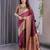 Maroon elegant zari woven banarasi silk sarees with attached blouse