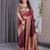 Maroon elegant zari woven banarasi silk sarees with attached blouse
