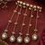 White Stone & Agate Stone Haath Phool (Hath Panja), Antique Gold-Plated