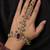 Maroon Stone & Agate Stone Haath Phool (Hath Panja), Antique Gold-Plated