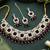 Maroon Color Necklace Set with Earrings & Maang Tikka | Agate Stone | Gold-Plated