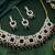 Maroon & Green Color Agate Stone Necklace Set with Matching Earrings & Maang Tikka | Gold-Plated Jewelry Set