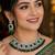 Green Color Necklace Set with Earrings & Maang Tikka | Agate Stone | Gold Plated