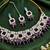 Purple Color Agate Stone Necklace Set with Earrings & Maang Tikka | Gold-Plated