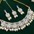 White Color Agate Stone Necklace Set with Earrings & Maang Tikka | Gold-Plated Jewelry Set