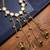 Green stone & agate stone haath phool (hath panja), antique gold plated