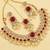 Maroon Color Gold-Plated Agate Stone Necklace Set with Matching Earrings & Maang Tikka