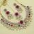 Multicolor necklace set with earrings and maang tikka     agate stone, lekar gold plating
