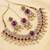 Purple Color Necklace Set with Earrings & Maang Tikka | Agate Stone | Gold-Plated