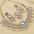 White Agate Stone Necklace Set with Earrings & Maang Tikka | Gold-Plated
