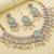 Pink & Pista Color Necklace Set with Earrings and Maang Tikka | Agate Stone | Gold Plated