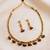 Maroon Color Necklace & Jhumki Set with Earrings | Agate Stone | Gold Plated
