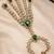 Green Stone & Agate Stone Haath Phool (Hath Panja), Antique Gold Plated