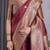 Maroon elegant zari woven banarasi silk sarees with attached blouse