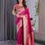 Pink elegant zari woven banarasi silk sarees with attached blouse