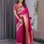 Pink elegant zari woven banarasi silk sarees with attached blouse