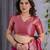 Pink elegant zari woven banarasi silk sarees with attached blouse