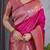 Pink elegant zari woven banarasi silk sarees with attached blouse