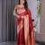 Red elegant zari woven banarasi silk sarees with attached blouse