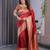 Red elegant zari woven banarasi silk sarees with attached blouse