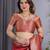 Red elegant zari woven banarasi silk sarees with attached blouse