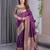 Wine elegant zari woven banarasi silk sarees with attached blouse