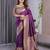 Wine elegant zari woven banarasi silk sarees with attached blouse