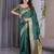 Green elegant zari woven banarasi silk sarees with attached blouse