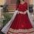 red color zari and sequin embroidered faux blooming georgette gown set