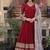red color zari and sequin embroidered faux blooming georgette gown set