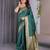 Green elegant zari woven banarasi silk sarees with attached blouse