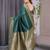 Green elegant zari woven banarasi silk sarees with attached blouse