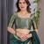 Green elegant zari woven banarasi silk sarees with attached blouse