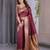 Maroon elegant zari woven banarasi silk sarees with attached blouse