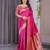 Pink elegant zari woven banarasi silk sarees with attached blouse