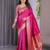 Pink elegant zari woven banarasi silk sarees with attached blouse