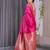 Pink elegant zari woven banarasi silk sarees with attached blouse