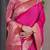 Pink elegant zari woven banarasi silk sarees with attached blouse