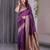 Wine elegant zari woven banarasi silk sarees with attached blouse