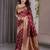 Maroon elegant zari woven banarasi silk sarees with attached blouse