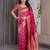Pink elegant zari woven banarasi silk sarees with attached blouse