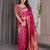Pink elegant zari woven banarasi silk sarees with attached blouse
