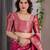 Pink elegant zari woven banarasi silk sarees with attached blouse