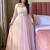 baby pink color fancy lace border faux georgette