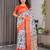 Pure handloom linen floral printed saree with blouse
