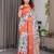 Pure handloom linen floral printed saree with blouse
