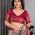 Pure handloom linen floral printed saree with blouse